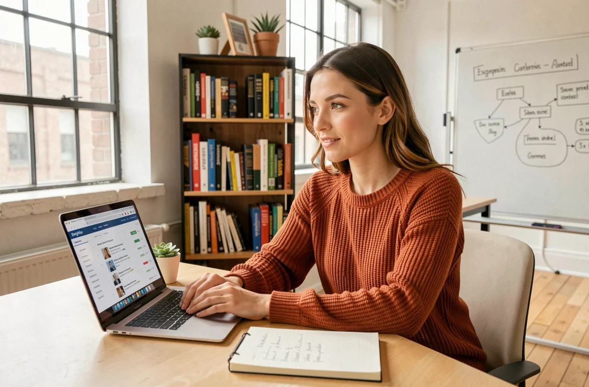 Spécialiste SEO e-commerce d'Ibecome optimisant des fiches produits pour un site en ligne