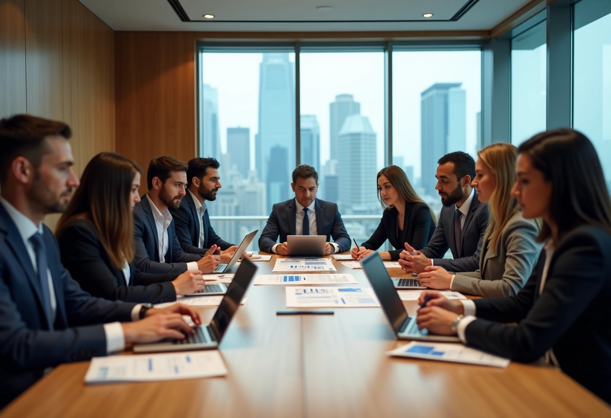 Professionnels en réunion autour d