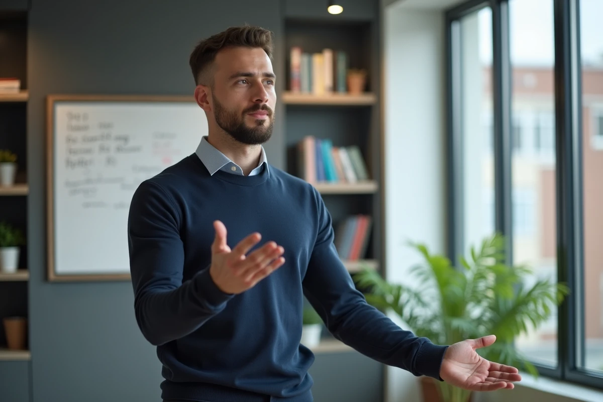 Jeune homme pratiquant ses soft skills lors d'un accompagnement à la recherche d'emploi