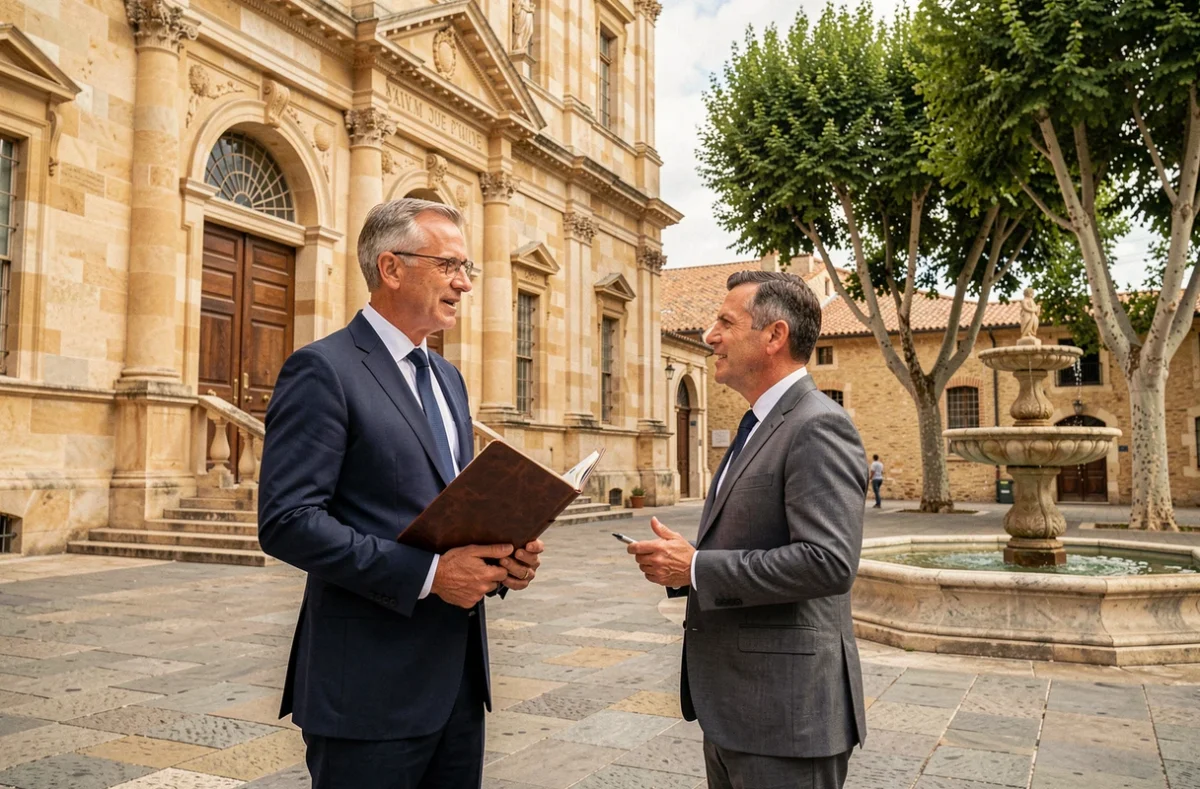 Avocat en contentieux commercial devant le palais de justice d'Aix-en-Provence